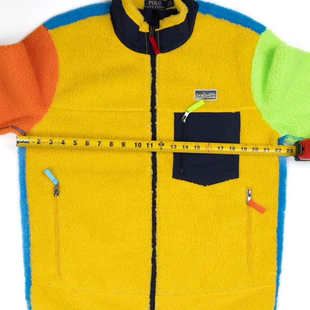 RALPH LAUREN COLORBLOCK HI-PILE SHERPA FLEECE FULL-ZIP HYBRID SIZE MEDIUM - Picture 9 of 11